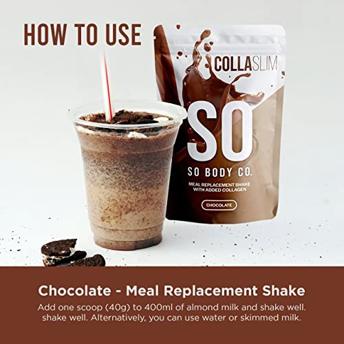 SoBodyCo, CollaSlim, Meal Replacement Shake, Weight Loss Shake, Diet Meal Replacement, Meal Replacement With Added Collagen, Diet Chocolate Shake