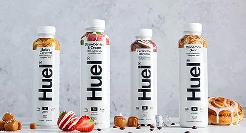 Huel PICK ANY 6 Ready To Drink Nutritionally Complete Meal from 8+ Flavours Inc.Chocolate, Banana, Vanilla, Berry, Salted Caramel, Iced Coffee Caramel, Strawberries & Cream, Etc. (Each 500ml)