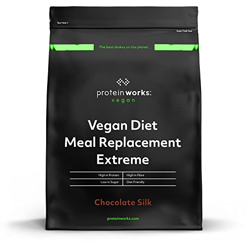 Protein Works - Vegan Diet Meal Replacement Extreme | Plant Based Meal Replacement Shake | Added Vitamins | Aids Weight Loss | 8 Servings | Chocolate Silk | 500g