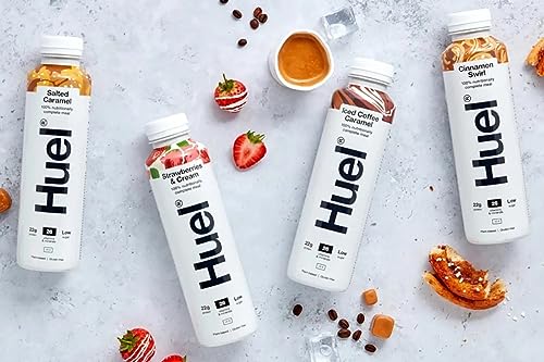 Huel PICK ANY 6 Ready To Drink Nutritionally Complete Meal from 8+ Flavours Inc.Chocolate, Banana, Vanilla, Berry, Salted Caramel, Iced Coffee Caramel, Strawberries & Cream, Etc. (Each 500ml)