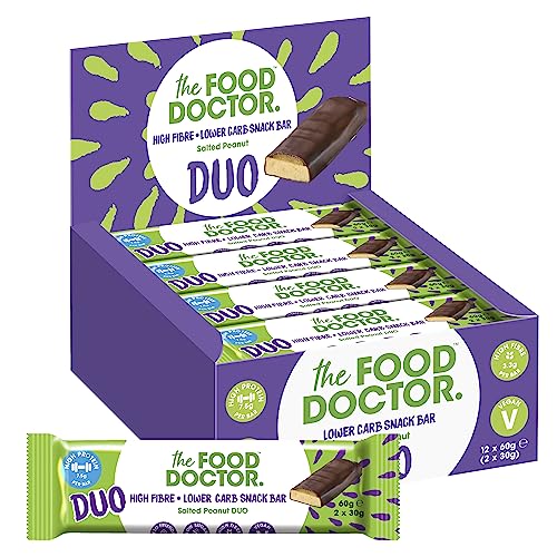 The Food Doctor Salted Peanut Keto Bar, Low Carb Bar, High Protein Bar, High Fibre, Pack of 12