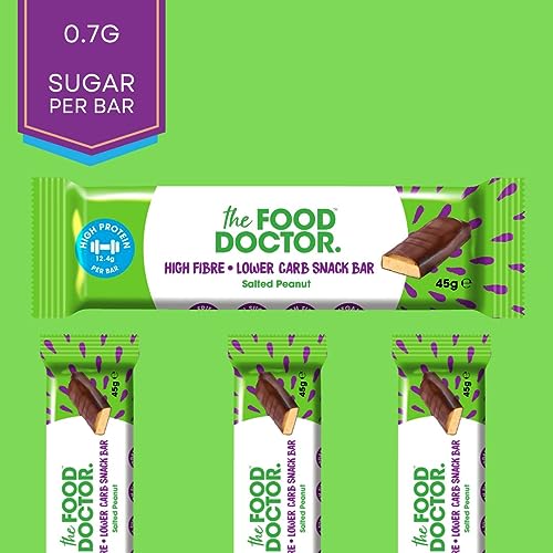 The Food Doctor Salted Peanut Keto Bar, Low Carb Bar, High Protein Bar, High Fibre, Pack of 12