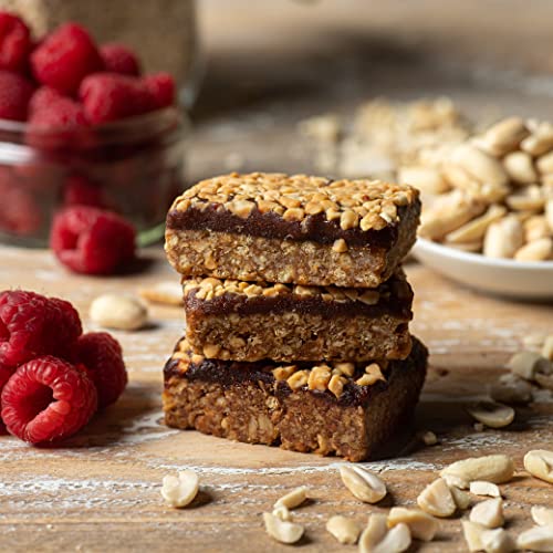 TRIBE Protein Flapjacks - Choc Peanut - Great-Tasting Natural Plant Energy - Vegan, Dairy Free & Gluten Free (12 x 50g Bars) (Raspberry)
