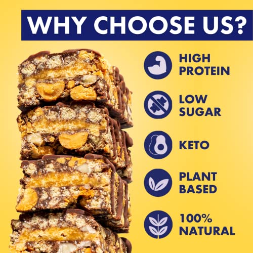 Adonis Peanut Butter & Chocolate High Protein Keto Bars (16x45g) | Vegan & Keto-Friendly | Natural Keto Snacks | Sugar Free, Palm Oil Free | Low Sugar, Low Calorie, Low Carb | Ideal for a Keto Diet
