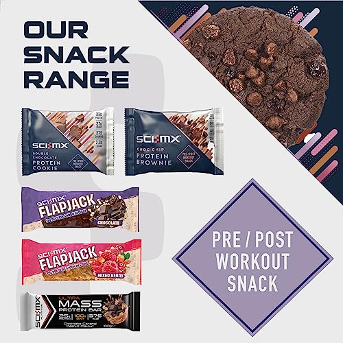 SCI-MX High Protein Double Chocolate Cookie Box - 23g protein, 2.3g sugar + 265 calories per cookie - Pack of 12 x 75 g - Low Sugar - Pre / Post Workout Snack - Suitable for Vegetarians