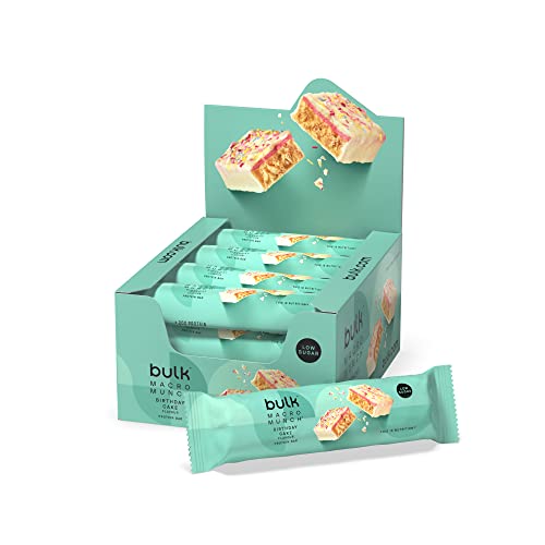 Bulk Macro Munch Protein Bar, Birthday Cake, 62 g, Pack of 12