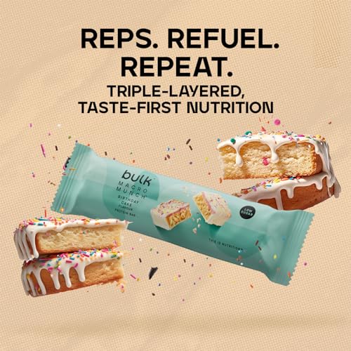 Bulk Macro Munch Protein Bar, Birthday Cake, 62 g, Pack of 12