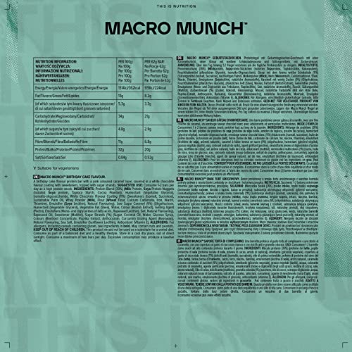 Bulk Macro Munch Protein Bar, Birthday Cake, 62 g, Pack of 12