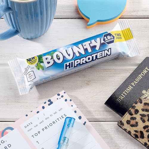 Bounty Hi Protein Bar (12 x 52g), High Protein Energy Snack with Milk Chocolate and Coconut, 18g Protein