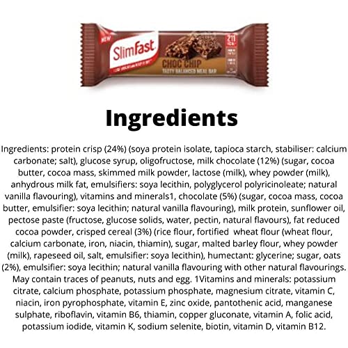 SLIMFAST Meal Replacement Pack: 4x60g Bars – Various Flavors