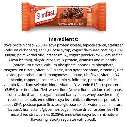 SLIMFAST Meal Replacement Pack: 4x60g Bars – Various Flavors