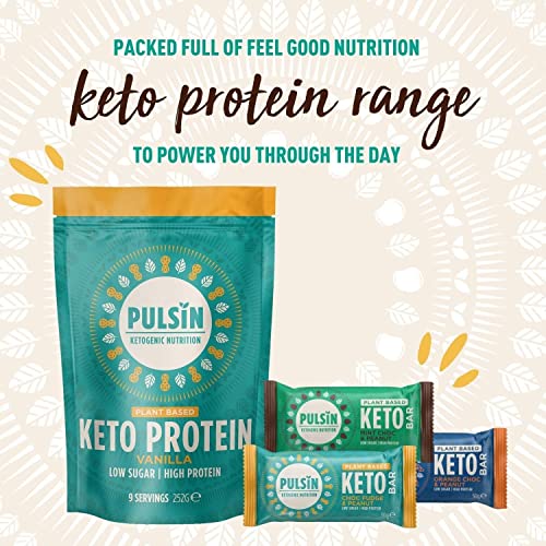 Pulsin - Plant Based Keto Protein Bars - Low Carb - 50g x18-12.6g Protein, 9.3g Fibre, 8.6g Carbs - Gluten, Palm Oil & Dairy Free Snack Bar - Choc Fudge