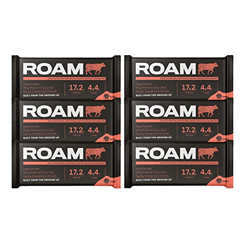 ROAM Natural Protein Bars, High Protein & Low Carb, 6-Pack