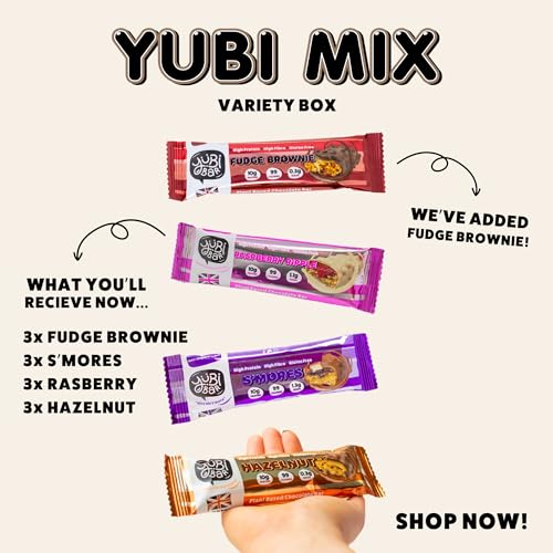 Yubi Mix Variety Box - Protein Bars - High Protein, Low Sugar - 420g