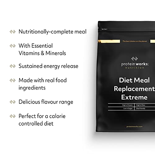 Protein Works - Diet Meal Replacement Extreme Shake | 200 Calorie Meal | High Protein Meal | Supports Weightloss | 16 Servings | Choc Hazelnut Heaven | 1kg