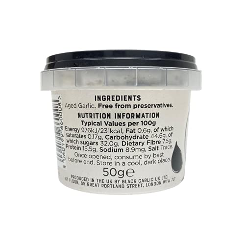 The Original Black Garlic Sweet & Savoury Peeled Cloves 50g - Gourmet, Aged to Perfection, Ready-to-Eat, 100% Natural & Vegan