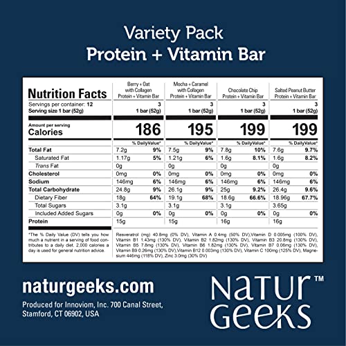 NaturGeeks Protein + Vitamin Bar Variety Pack