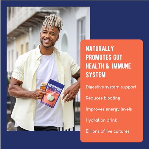 Superfoods Company - Instant Kombucha Drink Powder, Apple Cider Vinegar Flavour, Vegan Pre + Probiotic, Organic Gut Health Support (30 Servings)