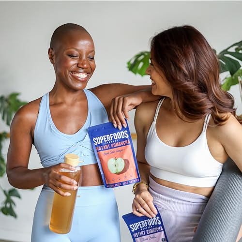 Superfoods Company - Instant Kombucha Drink Powder, Apple Cider Vinegar Flavour, Vegan Pre + Probiotic, Organic Gut Health Support (30 Servings)