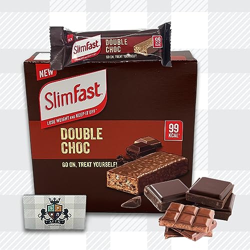AETN Creations Slim Fast Chocolate Snack Bar 2 Boxes (12x25g) 99Kcal Sweet, Indulgent Treat On The Go with AETN Creations Fridge Magnet and Meal Planner