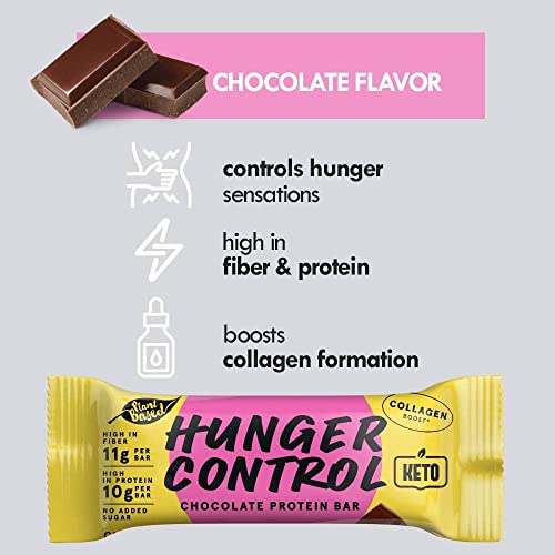 Planet Superfood Hunger Control Chocolate Flavour Protein Bar I Vegan Protein Snack I Keto Chocolate Bar for Weight Management I Zero-Sugar Added Low Carb Snacks for Lasting Energy I 12 pack