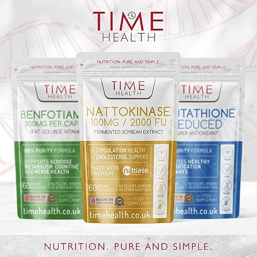 New: Nattokinase - 60 Capsules - 2000 FU / 100mg - Nattiase® Natural Fermented Soybean Extract - Enzyme from Japanese Natto - UK Made - GMP Standards - Zero Additives (60 Count (Pack of 1))