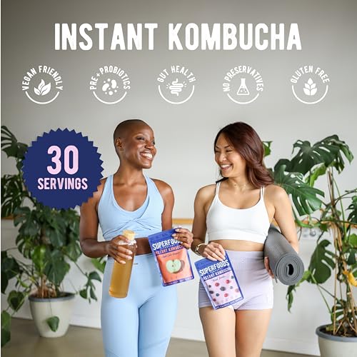 Instant Kombucha - Mixed Berries - Vegan Probiotic Drink - Gut Health Support - 30 Servings (Mixed Berries)