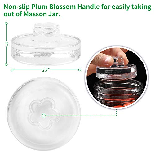 Fermentation Weights with Easy Grip Handles Sauerkraut Kimchi Pickles Preservation Canning and More Home Fermented Foods Glass Fermenting Lids Dishwasher Safe for Wide Mouth Mason Jars(6 Packs)