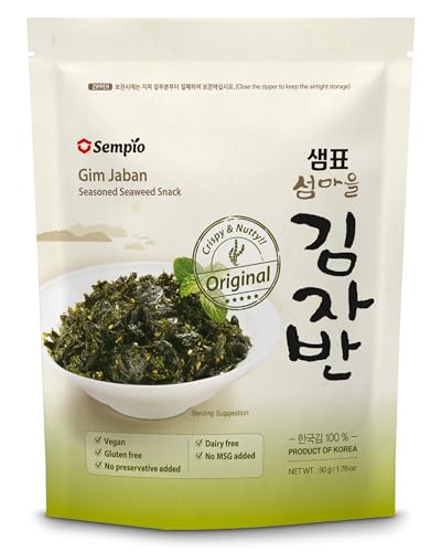 Sempio Crispy Seaweed Sprinkles and Snack, GIM Jaban, Original, 1.76 Ounce