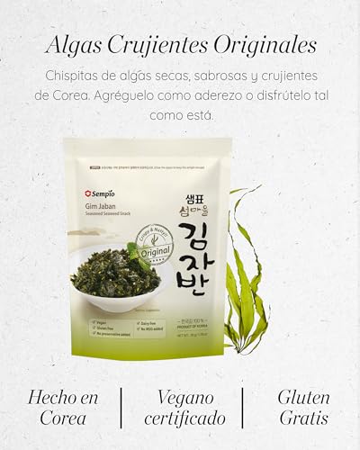 Sempio Crispy Seaweed Sprinkles and Snack, GIM Jaban, Original, 1.76 Ounce