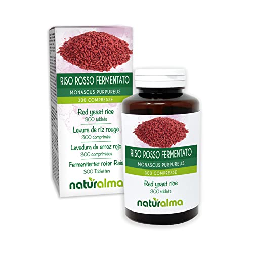 Red Yeast Rice (Oryza Sativa Fermented with Monascus purpureus Yeast) NATURALMA | 150 g | 300 Tablets of 500 mg | Food Supplement | Natural and Vegan