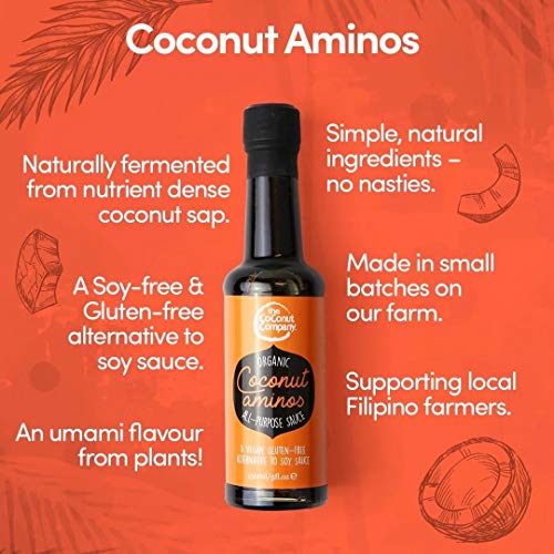 Organic Coconut Aminos - Vegan, Gluten-Free, Raw, Soy-Free, Amino acids, Naturally Fermented, Low Salt, Coconut Seasoning, Soy Sauce Alternative (Pack of 3)