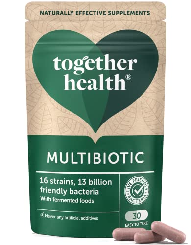Multibiotic – Together Health – 45 Farm-Grown Fermented Foods - Multi Bacterial Strains with 13 Billion CFU – Vegan Friendly – Made in The UK – Pack of 2 - 60 Vegecaps