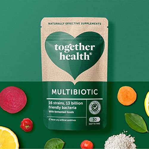 Multibiotic – Together Health – 45 Farm-Grown Fermented Foods - Multi Bacterial Strains with 13 Billion CFU – Vegan Friendly – Made in The UK – Pack of 2 - 60 Vegecaps