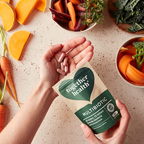 Multibiotic – Together Health – 45 Farm-Grown Fermented Foods - Multi Bacterial Strains with 13 Billion CFU – Vegan Friendly – Made in The UK – Pack of 2 - 60 Vegecaps