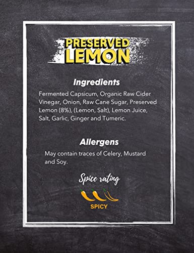 Eaten Alive - Preserved Lemon Fermented Hot Sauce (150ml) Vegan & Made In The UK - Award Winning