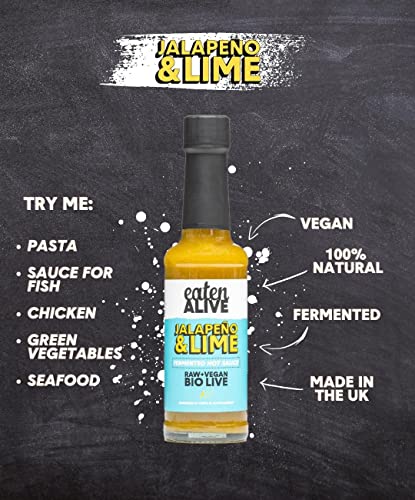 Eaten Alive - Jalapeño & Lime Fermented Hot Sauce (150ml) Vegan & Made In The UK - Award Winning