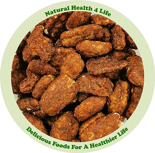 Natural Health 4 Life Snack Nut Caramelised Cinnamon Honey Pecan Nuts 300 g in Recyclable Tub (1 Tub)