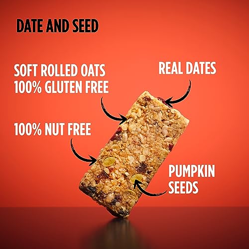 Getbuzzing Nut Free Oat Flapjack - Healthy Snack & Energy Bars - Running, Gym, Cycling - Made in The UK - Date Pack of 20