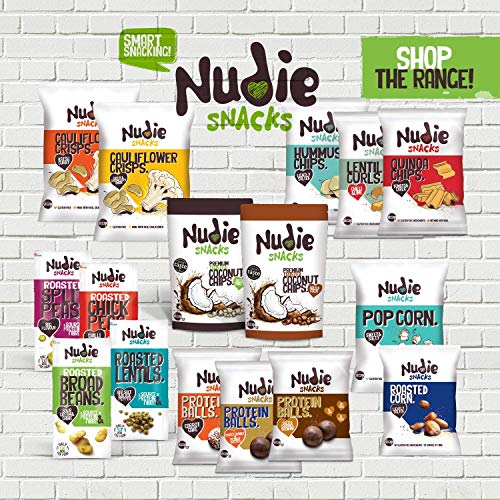 Healthy Snacks - Cauliflower Crisps by Nudie Snacks - Perfect Snack food for Kids Lunchboxes and Health Conscious Adults - 100% Vegan + Gluten Free - Cheese & Caramelised Onion Sharing Bag (80g Bags)