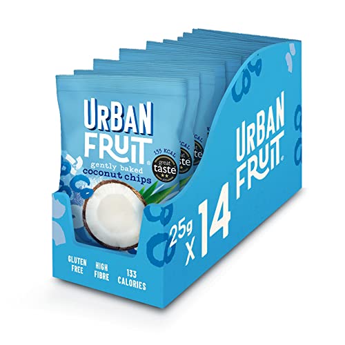 URBAN FRUIT Coconut Chips - Snack Pack - Vegan Snack - 14 x 25 g