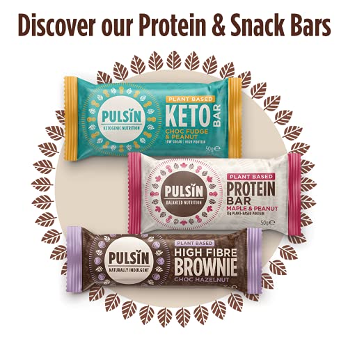 Pulsin - Caramel Choc & Peanut Vegan Protein Bars - 18 x 50g - 13g Protein, 5.1g Fibre, 240 Kcal Per Serving - Gluten Free, Plant Based, Palm Oil Free & Dairy Free Snack Bar