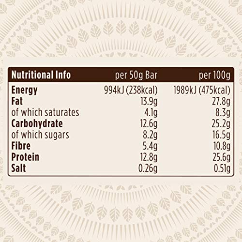 Pulsin - Caramel Choc & Peanut Vegan Protein Bars - 18 x 50g - 13g Protein, 5.1g Fibre, 240 Kcal Per Serving - Gluten Free, Plant Based, Palm Oil Free & Dairy Free Snack Bar
