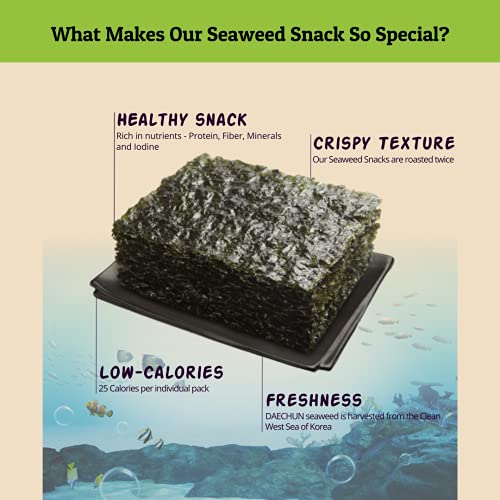 Daechun(Choi''s1) Wasabi Seaweed Snack, 21 Pack, Product of Korea