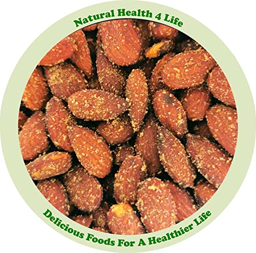 Natural Health 4 Life Snack Nut Baked and Salted Smoked Flavoured Almond Nuts 600 g in Recyclable Gift Jar with Screw Lid (1 Jar)
