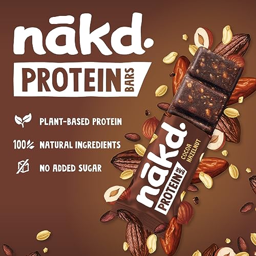Nakd Cocoa Hazelnut Protein Bar - Vegan - Gluten Free - Healthy Snack, 45g (Pack of 16 bars)