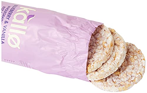 Kallo Blueberry & Vanilla Corn & Rice Cakes, Wholegrain Low Fat Healthy Snacks for Adults & Children, Vegan Friendly, Gluten Free, No Artificial Flavours or Preservatives, Single Pack – 1 x 131g