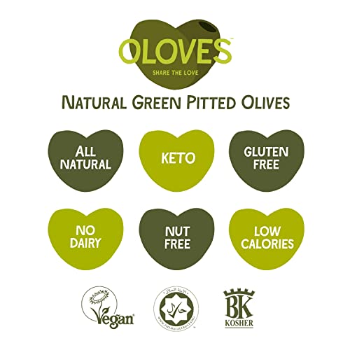 Oloves - Fresh Basil and Garlic, Green Pitted Olives - 10 x 30g Multipacks - 100% Natural, Vegan Friendly, Gluten-Free, Keto Friendly Olive Snack for a Lunchtime Health Kick