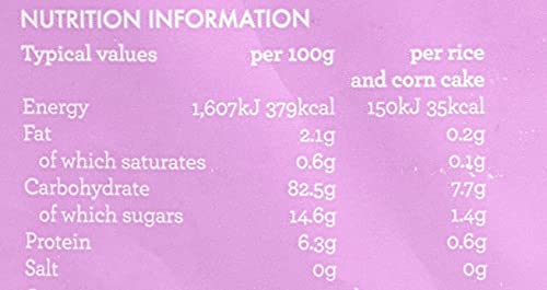 Kallo Blueberry & Vanilla Corn & Rice Cakes, Wholegrain Low Fat Healthy Snacks for Adults & Children, Vegan Friendly, Gluten Free, No Artificial Flavours or Preservatives, Single Pack – 1 x 131g