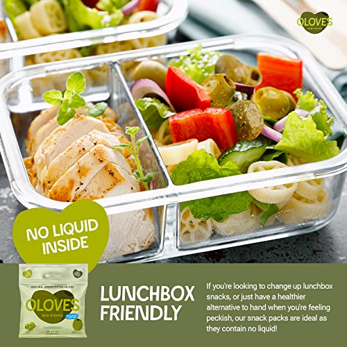 Oloves - Fresh Basil and Garlic, Green Pitted Olives - 10 x 30g Multipacks - 100% Natural, Vegan Friendly, Gluten-Free, Keto Friendly Olive Snack for a Lunchtime Health Kick